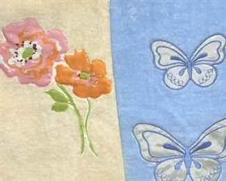 2 Sets New Cotton Towels, Butterfly & Flower
