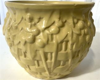 Mustard Toned Circular Ceramic Planter
