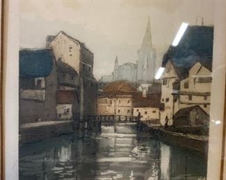 Signed Aquatint Illustration
