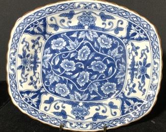 Signed Asian Blue & White Ceramic Dish Asian

