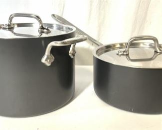 Lot 2 LTD All Clad Metal Pans W Lids
