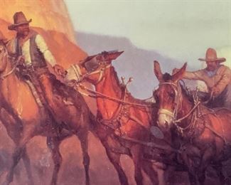 Framed American Frontier Lithograph
