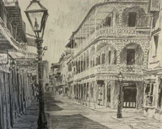 DON DAVEY Signed New Orleans 1976 Lithograph
