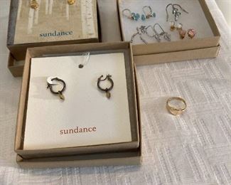 Small and Simple Earrings and Heart Ring