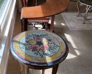 Pair of Hand Painted  Round Tables