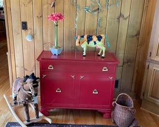 Copper Wall Sculpture, Cherry Red Chest by Rway, and more...