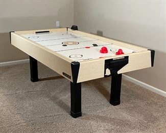 AIR HOCKEY TABLE | Made in the USA, Carrom Sports Professional air hockey table, with pucks- tested and works! With digital scoreboard; h. 32 x l. 86 x w. 45 in. 