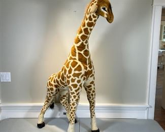 LARGE STUFFED GIRAFFE | Tall! Standing stuffed giraffe figure by Melissa & Doug; h. 54 x l. 33 x w. 15 in. 