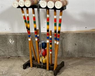 CROQUET SET | Forster, Made in USA, with 6 mallets 
