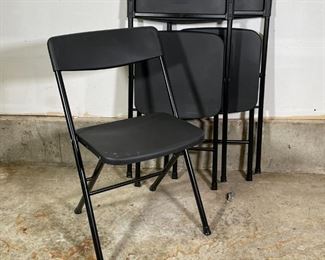 (8pc) COSCO FOLDING CHAIRS | Black folding chairs; h. 28-3/4 x w. 17-1/4 x 15 in. (open); h. 35 in. (folded) [only 3 pictured, 8 chairs in total]