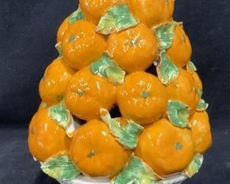Italian Orange Tree Ceramic Topiary, Italy
