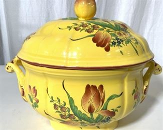 LUNEVILLE French Porcelain Tureen W Handles

