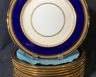 Set 11 AYNSLEY Gold Trim Plates, England
