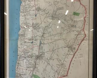 Framed Town of Greenburgh Map Engraving

