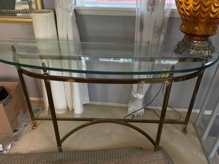 BRASS/GLASS ENTRY TABLE