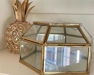 Gold pineapple and trinket box