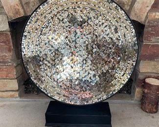 Large decorative platter on stand