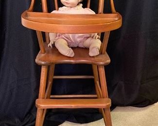 Madame Alexande Baby Genius Doll  Regular Size Wooden High Chair