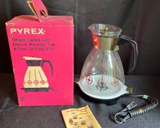 Vintage Pyrex Carafe With Electric Warming Plate