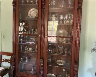 Victorian Step back bookcase, cabinet