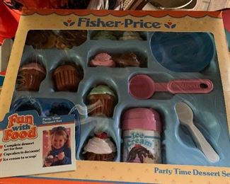 Vintage Fisher Price Fun with Food Party Time Dessert Set NOS