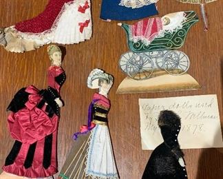 Paper Dolls from 1878 with clothing accessories
