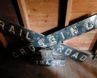 and "1 Track" railroad sign with marble cat eyes