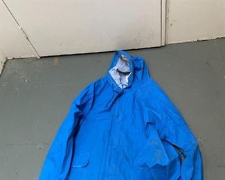 This wonderful jacket, is a professional rain jacket, for you ocean lovers. We have five others, including down coats, jackets of various types, and more, all 2X, and 3X. All, are in mint condition, or never worn. 