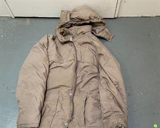Wow! This fine down jacket, in mint condition, is just right, for outdoor wear. It's 3 X, for the size, a name brand, and can be yours....if the price is right. 