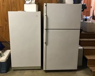 Maytag upright freezer, GE refrigerator