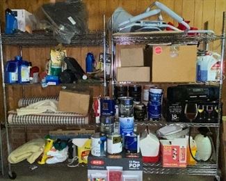 Metal shelving on wheels