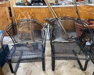 Pair of wrought iron chairs