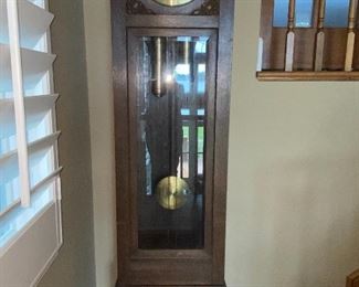 Antique oak grandfather clock