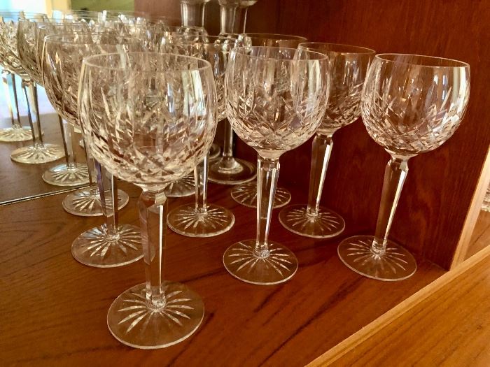 Waterford Lismore wine glasses x 9