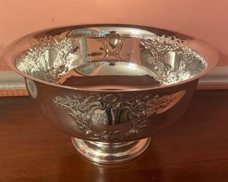 Embossed Silver-plated Punch Bowl