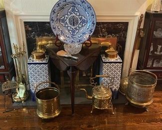 Brassware - XL Blue & White Charger and Jars