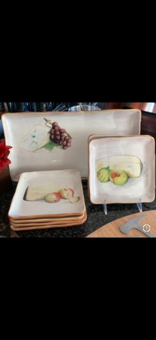 Crate & Barrel tray and plates 