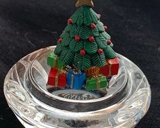 Waterford crystal egg w/mini Christmas inside w/box