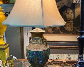 Vintage Champleve Table Lamp - $150