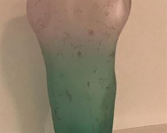 DB Glass Curtis Brock Free Form Vase with Ruby Inclusions - $75