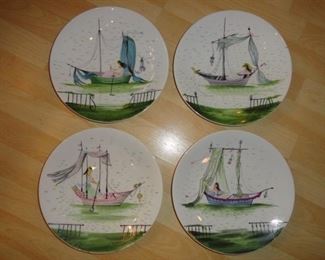 Primavera Jeannine Hetreau Limoge Plates, c.1970 - $125