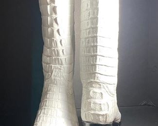 White Crocodile Custom Made Boots - Size 7 1/2 - $125