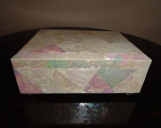 Vintage Lloyd Paxton Mother of Pearl Inlay Hinged Jewelry Box - $350