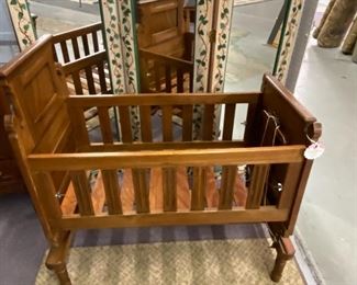Antique Victorian Eastlake Baby Crib - $150