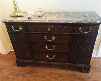 Hendredon marble top chest