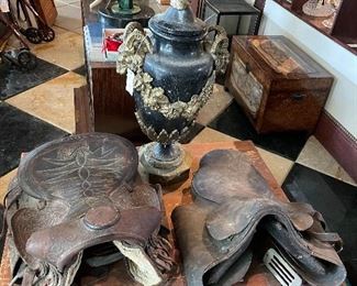 Saddles , urns, bronze art