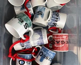 Vintage Christmas ornaments, Starbucks