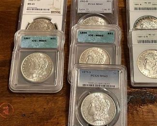 Graded Silver Morgan Dollars
