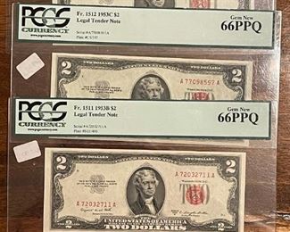 Graded Red Seal $2 Bills