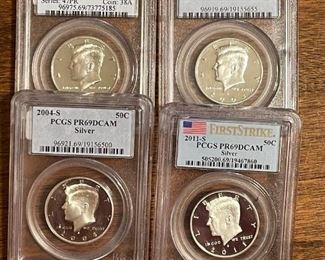 Graded Kennedy Half Dollars